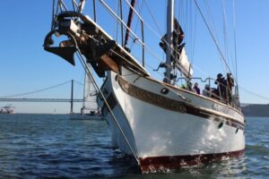 Lisbon: Daylight or Sunset on a Vintage Sailboat - Where you meet: Santo Amaro Dock gate 1 under 25 de Abril