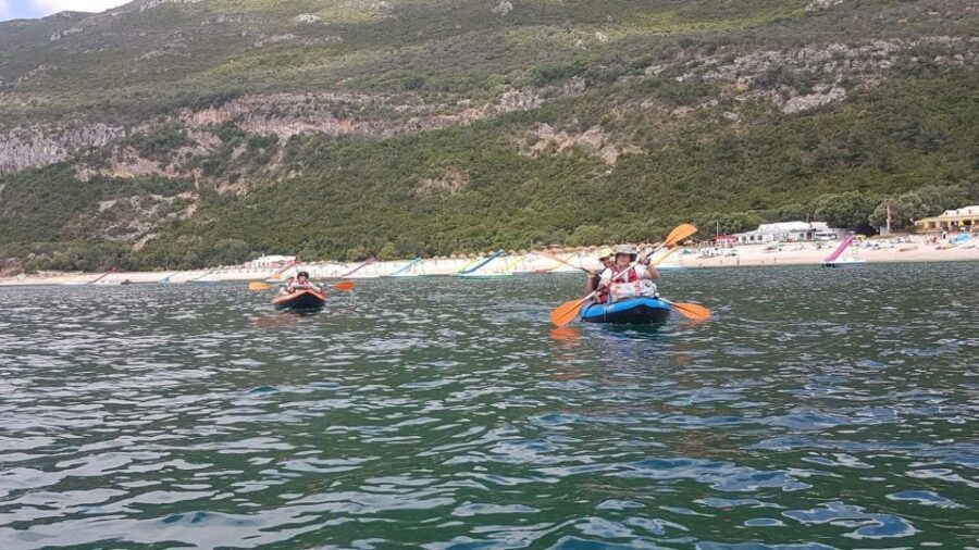 Lisbon: Full-Day Kayak Tour with Picnic and Transfer - Picnic lunch, beach games, and snorkeling with included masks