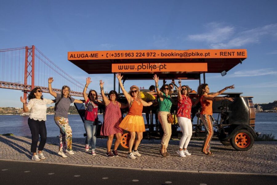 Lisbon: Fun Beer Bike by the Seafront - Meeting in Front of Restaurante MOTAO: Where the Ride Starts