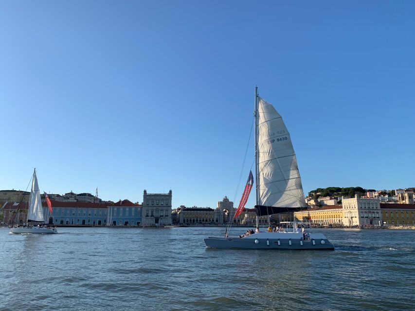 Lisbon: Private Catamaran Charter for up to 18-People - The Return Loop With MAAT and the Discover Monument