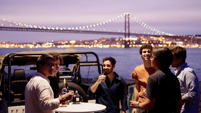 LISBON SUNSET TO NIGHT in Vintage Jeep with FOOD & DRINKS - The food-and-drink moment is the real value (and it changes how you experience Lisbon)