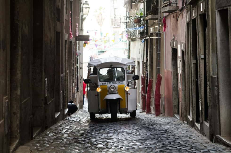 Travel to the Medieval part of Lisbon by Tuk Tuk - Skip-the-ticket-line help and why it matters in Portugal